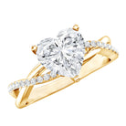 Rosec Jewels-2 Carat Heart Shaped Lab Grown Diamond Crossover Engagement Ring IGI Certified
