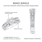 IGI Certified 1 Carat Lab Diamond Heart Engagement Ring with Antique Inspired Filigree Detail Lab - ( E-VS1 ) - Rosec Jewels