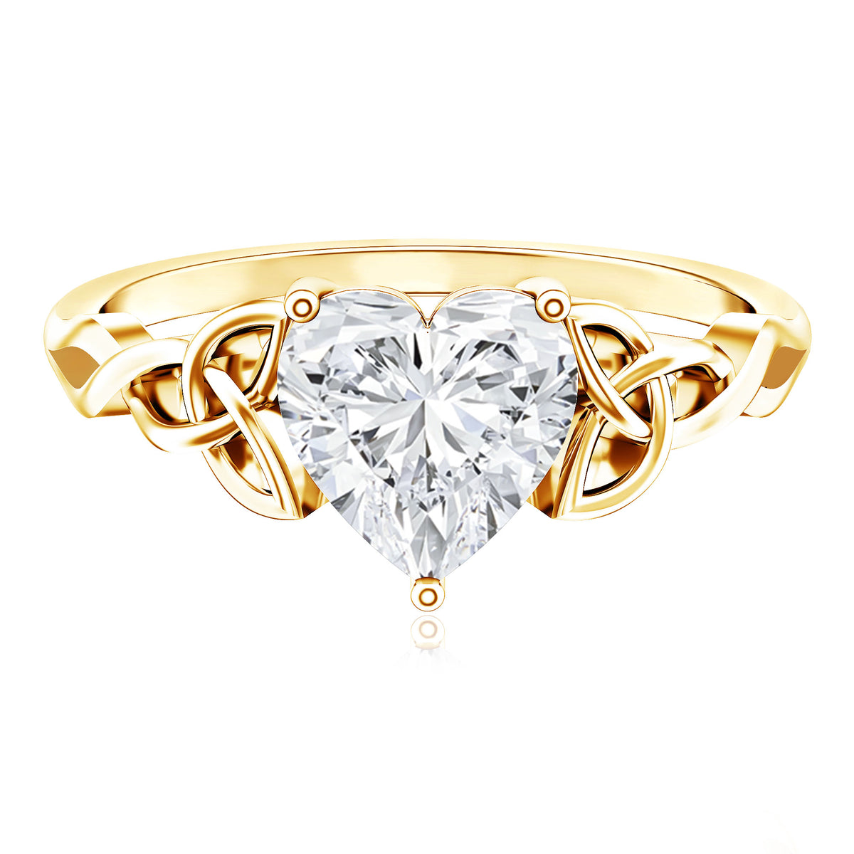 Rosec Jewels-IGI Verified 2 Carat Heart Shape Lab Grown Diamond Celtic Engagement Ring