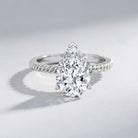 IGI Certified 3 Carat Lab Grown Diamond Pear Solitaire Engagement Ring Lab - ( E-VS1 ) - Rosec Jewels