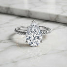 IGI Certified 3 Carat Lab Grown Diamond Pear Solitaire Engagement Ring Lab - ( E-VS1 ) - Rosec Jewels
