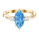 Rosec Jewels-IGI Certified Marquise Lab Grown Blue Diamond Designer Engagement Ring 2 Carat