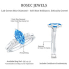 Rosec Jewels-1 Carat Marquise Cut Lab Grown Blue Diamond Solitaire Wedding Ring Set with IGI Certificate