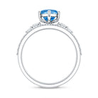 Rosec Jewels-IGI Certified Lab Grown Blue Diamond Marquise Bridal Ring Set 2 Carat