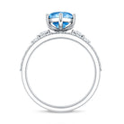 Rosec Jewels-IGI Certified Marquise Cut Lab Grown 3 Carat Blue Diamond Engagement Ring with Enhancer