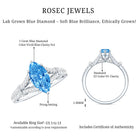 Rosec Jewels-IGI Certified 1 Carat Lab Grown Blue Diamond Engagement Ring with Split Shank