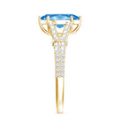 Rosec Jewels-IGI Certified 1 Carat Lab Grown Blue Diamond Engagement Ring with Split Shank