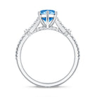 Rosec Jewels-IGI Certified Marquise Cut Lab Grown Blue Diamond 2 Carat Engagement Ring with Split Shank
