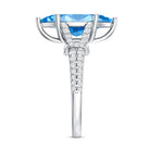 Rosec Jewels-IGI Certified 3 Carat Blue Lab Grown Diamond Marquise Engagement Ring with Split Shank