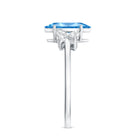 Rosec Jewels-1 Carat Marquise Cut Lab Grown Blue Diamond Statement Ring with IGI Certificate