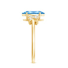 Rosec Jewels-1 Carat Marquise Cut Lab Grown Blue Diamond Statement Ring with IGI Certificate