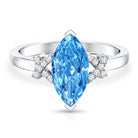Rosec Jewels-2 Carat Solitaire Lab Grown Blue Diamond Marquise Engagement Ring IGI Certified