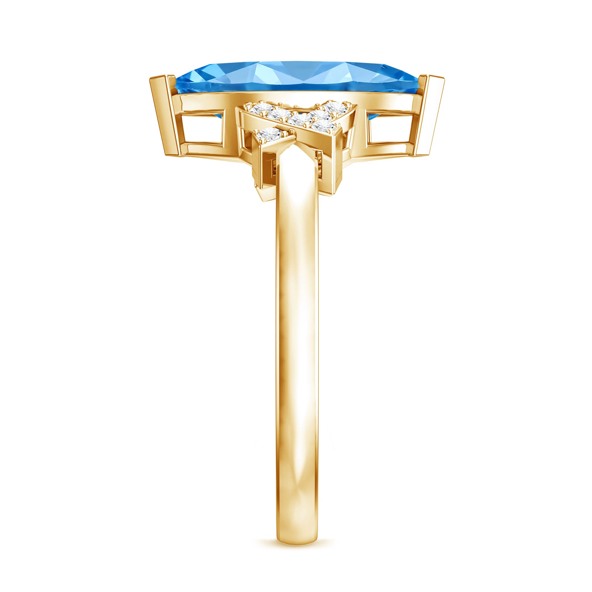 Rosec Jewels-2 Carat Solitaire Lab Grown Blue Diamond Marquise Engagement Ring IGI Certified