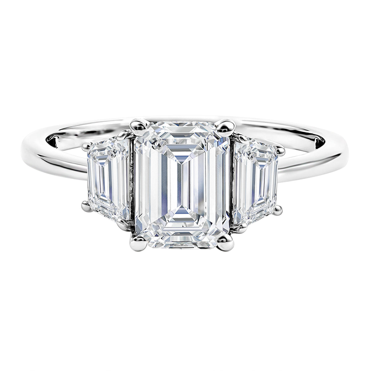 Rosec Jewels-2 Carat IGI Authenticated Lab Grown Diamond Three Stone Engagement Ring