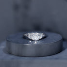 Rosec Jewels-IGI Authenticated 2 Carat Cushion Cut Lab Grown Diamond Three Stone Ring