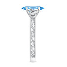 Rosec Jewels-IGI Certified Vintage Looking 1 Carat Lab Blue Diamond Knot Engagement Ring