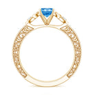 Rosec Jewels-IGI Certified Vintage Looking 1 Carat Lab Blue Diamond Knot Engagement Ring