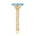 Rosec Jewels-IGI Certified Vintage Looking 1 Carat Lab Blue Diamond Knot Engagement Ring
