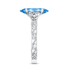 Rosec Jewels-Vintage Inspired 2 Carat Marquise Lab Grown Blue Diamond Celtic Engagement Ring IGI Certified
