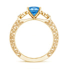 Rosec Jewels-Vintage Inspired 2 Carat Marquise Lab Grown Blue Diamond Celtic Engagement Ring IGI Certified