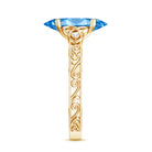 Rosec Jewels-Vintage Inspired 2 Carat Marquise Lab Grown Blue Diamond Celtic Engagement Ring IGI Certified