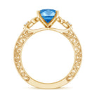 Rosec Jewels-IGI Certified Vintage Celtic Engagement Ring with 3 Carat Marquise Lab Grown Blue Diamond