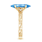 Rosec Jewels-IGI Certified Vintage Celtic Engagement Ring with 3 Carat Marquise Lab Grown Blue Diamond