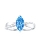Rosec Jewels-IGI Certified 1 Carat Lab Grown Blue Diamond Marquise Engagement Ring for Women