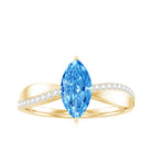 Rosec Jewels-IGI Certified 1 Carat Lab Grown Blue Diamond Marquise Engagement Ring for Women