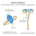 Rosec Jewels-2 Carat Lab Grown Blue Diamond Marquise Cut Engagement Ring with IGI Certificate