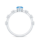 Rosec Jewels-IGI Certified 1 Carat Lab Grown Vivid Blue Diamond Engagement Ring Marquise