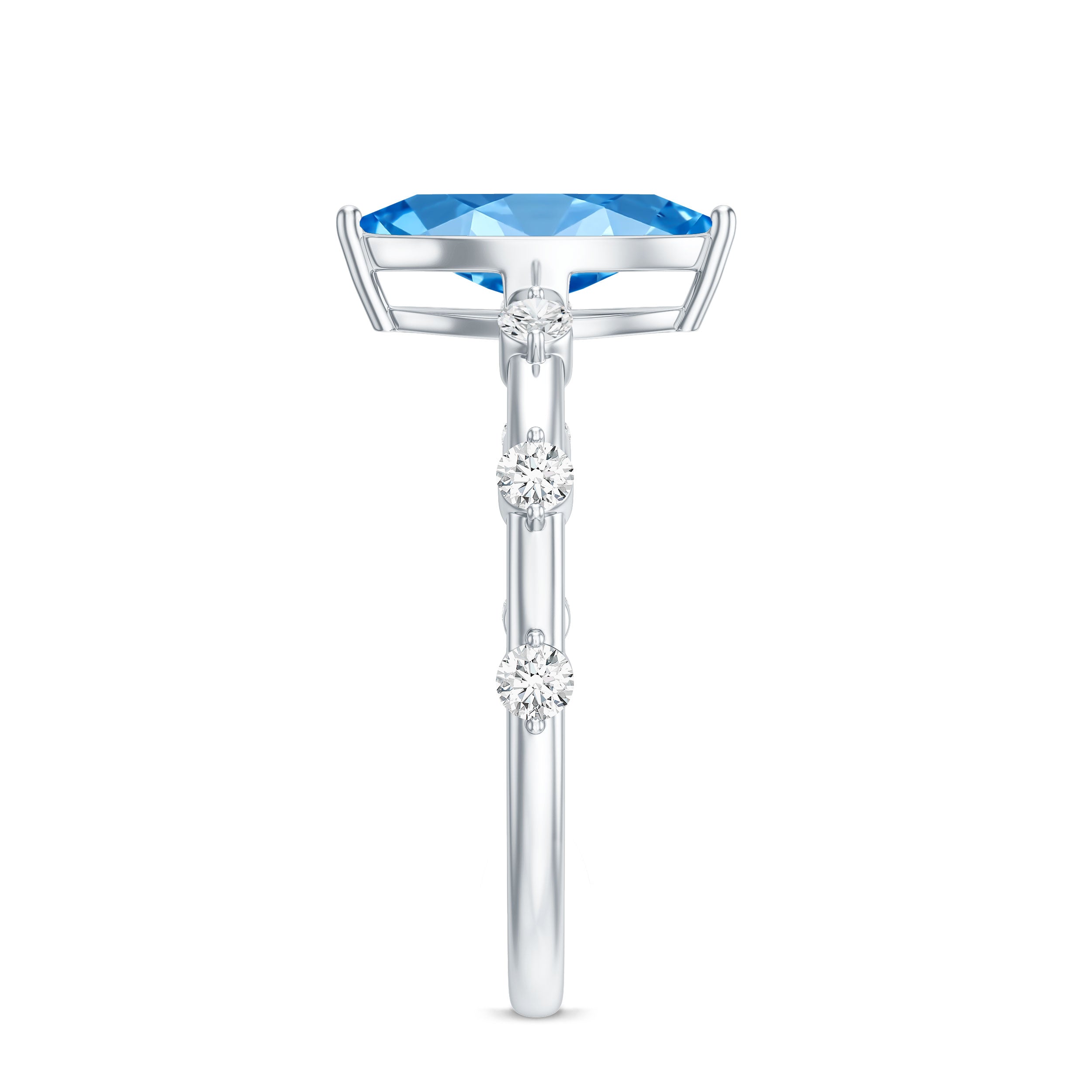 Rosec Jewels-IGI Certified 1 Carat Lab Grown Vivid Blue Diamond Engagement Ring Marquise