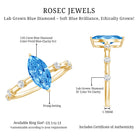 Rosec Jewels-IGI Certified 1 Carat Lab Grown Vivid Blue Diamond Engagement Ring Marquise
