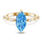 Rosec Jewels-Lab Grown 2 Carat Blue Diamond Marquise Cut Engagement Ring with IGI Certificate