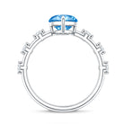 Rosec Jewels-IGI Certified 3 Carat Lab Grown Blue Diamond Marquise Engagement Ring with Spaced Accent