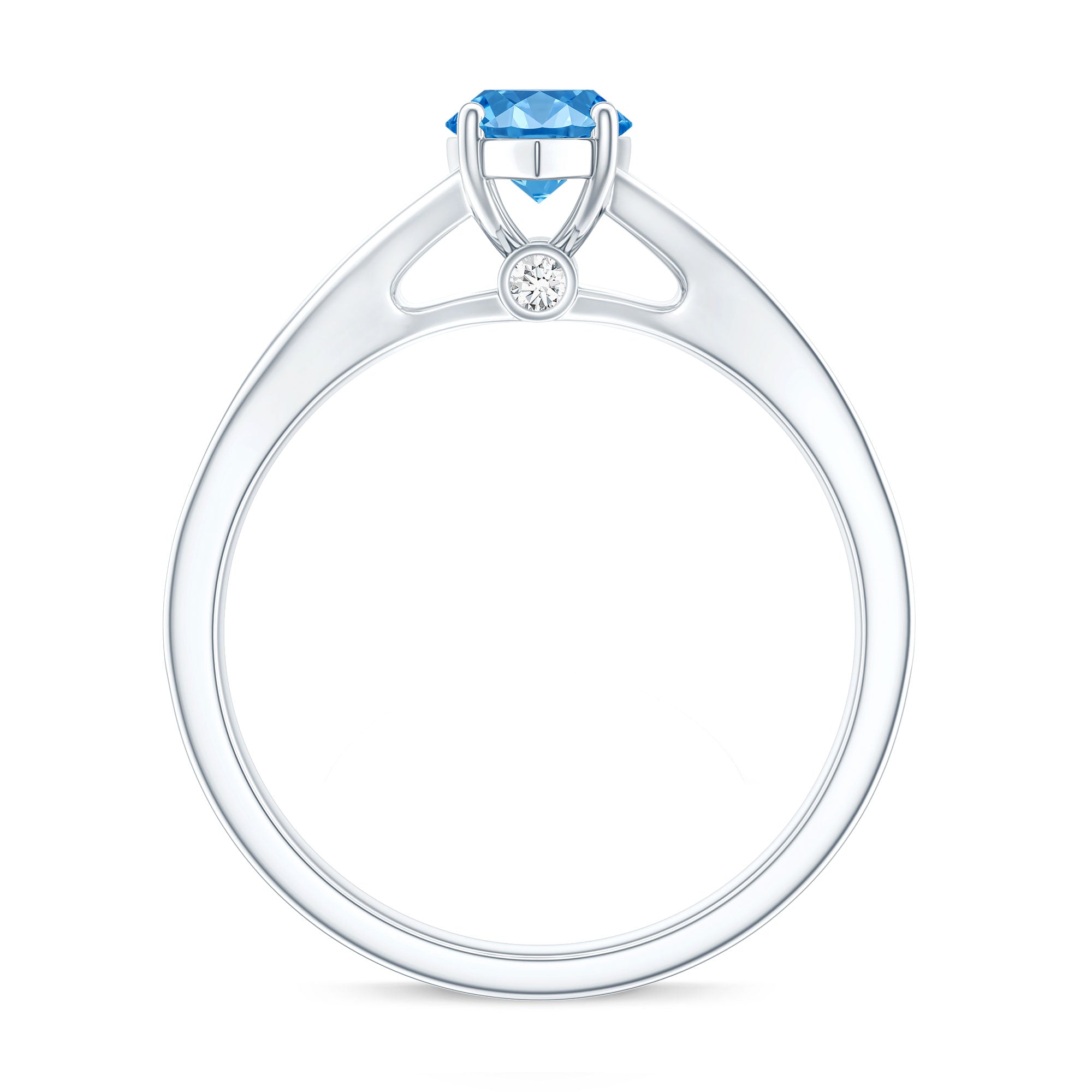Rosec Jewels-Marquise Cut IGI Certified 1 Carat Lab Grown Blue Diamond Engagement Ring with Split Shank