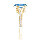 Rosec Jewels-Marquise Cut IGI Certified 1 Carat Lab Grown Blue Diamond Engagement Ring with Split Shank
