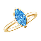 Rosec Jewels-IGI Certified Marquise Cut Lab Grown Blue Diamond 1 Carat Engagement Ring in Bezel Setting