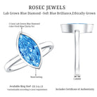 Rosec Jewels-2 Carat Lab Grown Blue Diamond Marquise Solitaire Engagement Ring IGI Certified