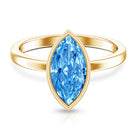 Rosec Jewels-2 Carat Lab Grown Blue Diamond Marquise Solitaire Engagement Ring IGI Certified