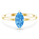 Rosec Jewels-Solitaire 1 Carat Marquise Cut Lab Grown Blue Diamond Engagement Ring with IGI Certificate