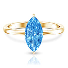 Rosec Jewels-2 Carat Marquise Cut Engagement Ring with IGI Certified Lab Grown Blue Diamond