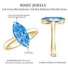 Rosec Jewels-Solitaire 3 Carat Marquise Cut Lab Grown Blue Diamond Engagement Ring IGI Certified