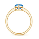 Rosec Jewels-Solitaire 3 Carat Marquise Cut Lab Grown Blue Diamond Engagement Ring IGI Certified
