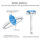 Rosec Jewels-Lab Grown 1 Carat Blue Diamond Solitaire Marquise Engagement Ring with IGI Certificate