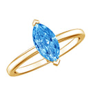 Rosec Jewels-Lab Grown 1 Carat Blue Diamond Solitaire Marquise Engagement Ring with IGI Certificate