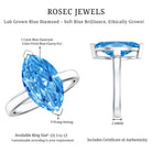 Rosec Jewels-Marquise Lab Grown Blue Diamond 2 Carat Solitaire Engagement Ring IGI Certified