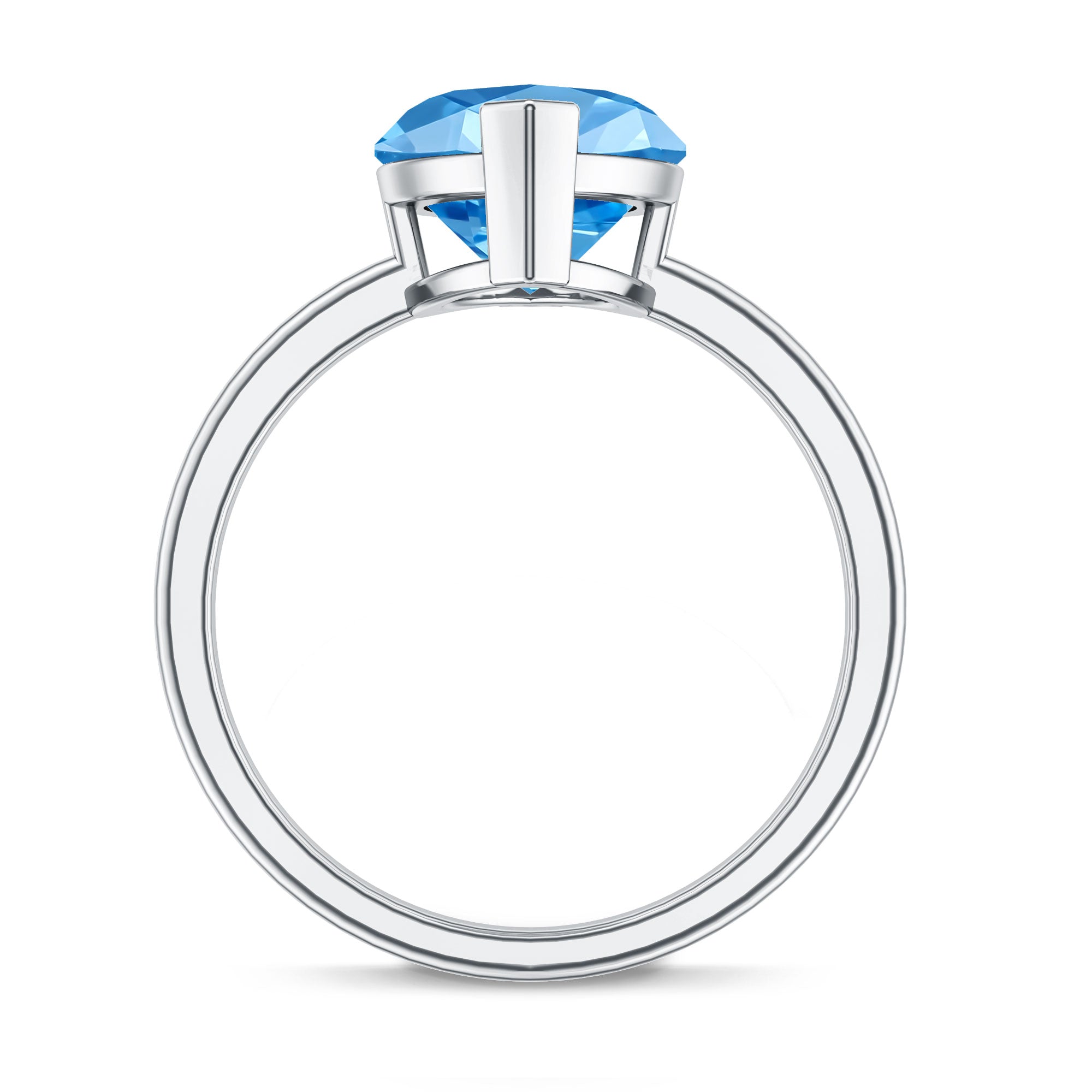 Rosec Jewels-Marquise Lab Grown Blue Diamond 2 Carat Solitaire Engagement Ring IGI Certified