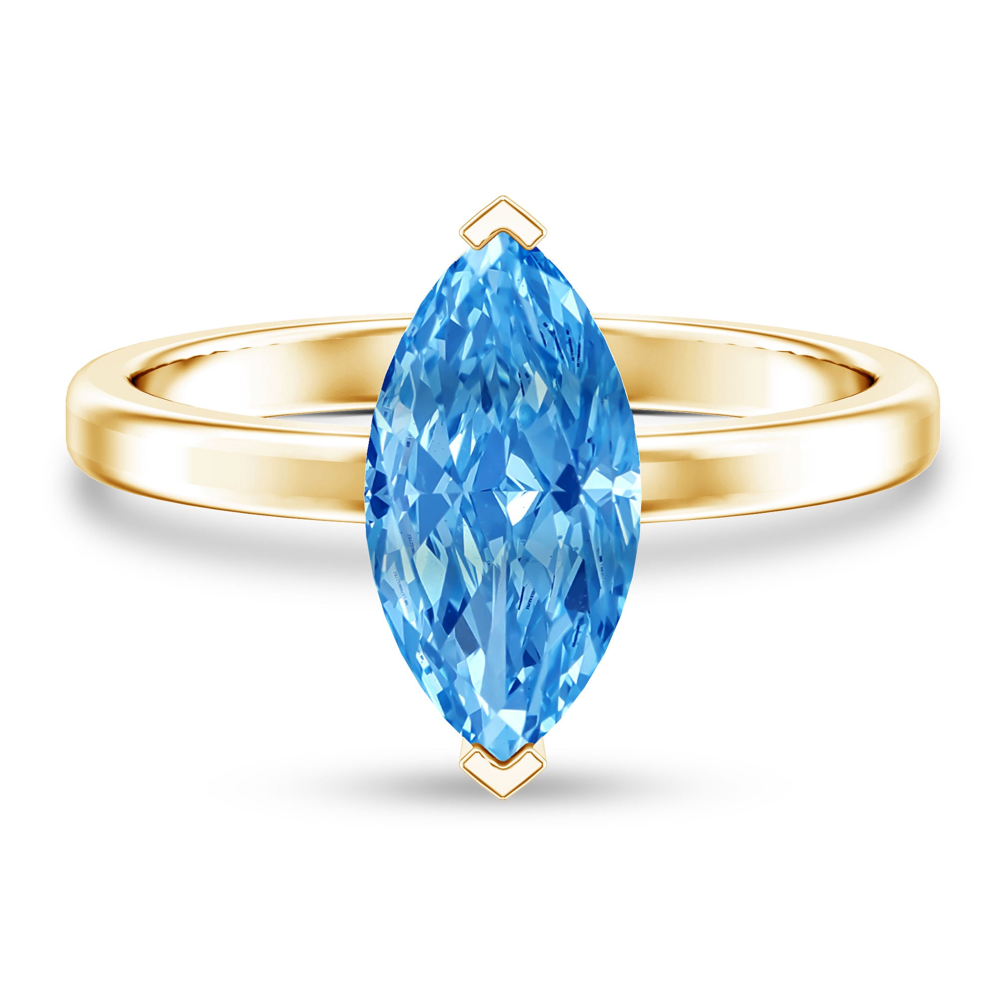 Rosec Jewels-IGI Certified 4 Carat Engagement Ring with Solitaire Marquise Cut Lab Grown Blue Diamond