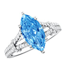 Rosec Jewels-Antique Looking 1 Carat Lab Grown Blue Diamond Engagement Ring IGI Certified